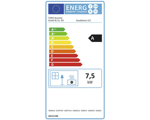 Casablanca 3.0 keramische houtkachel, 7,5 kW, met warmhoudvak