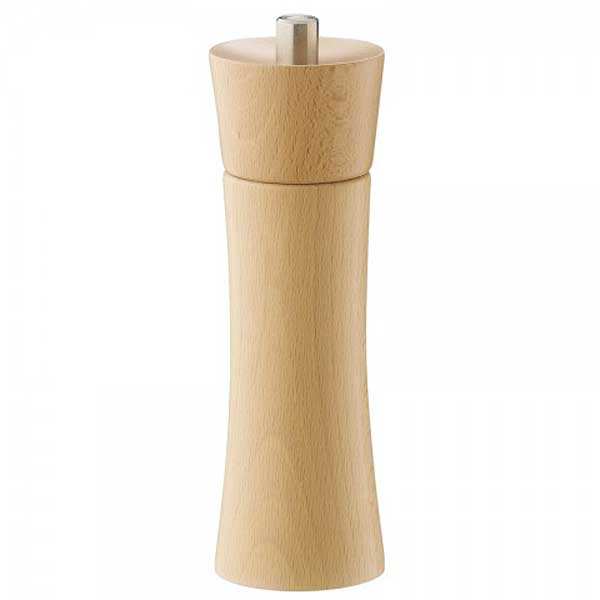 Moulin à poivre 18cm en bois naturel et tête céramique