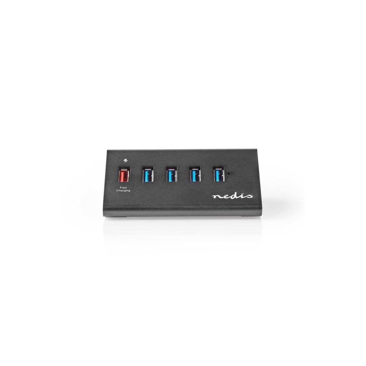 Nedis USB-hub | USB Micro-B Female | USB-A Hun | 5-Port port(s) | QC3.0 / USB 3.2 Gen 1 | Nettstrøm drevet / USB-Strøm | 5 Gbps | 5x USB