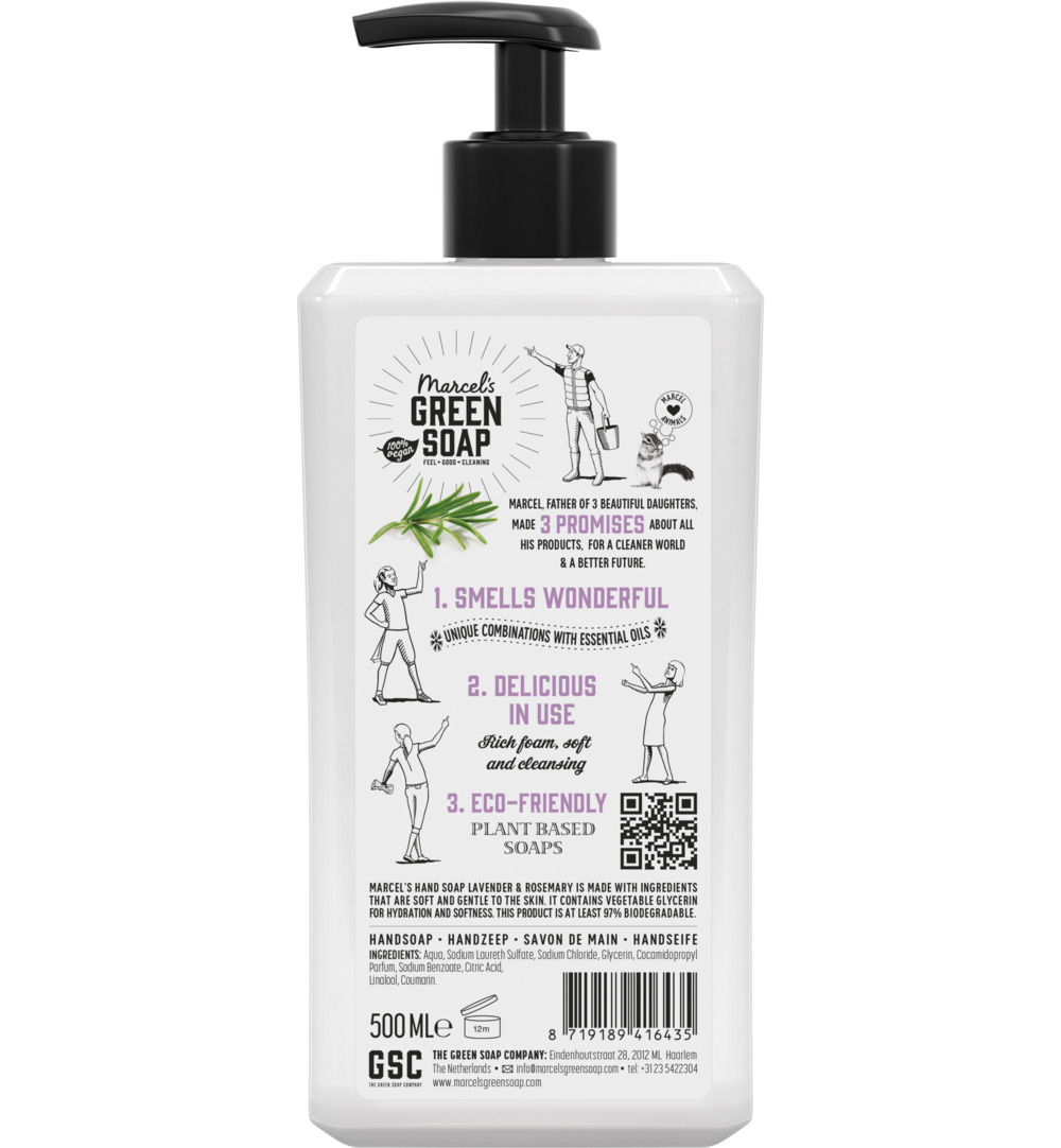 Marcel’s Green Soap Handzeep lavender & rosemary (500 ml)
