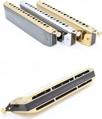 mondharmonica Chromatische mondharmonica 16 gaten 64 tonen goud zwart zilver(Black)