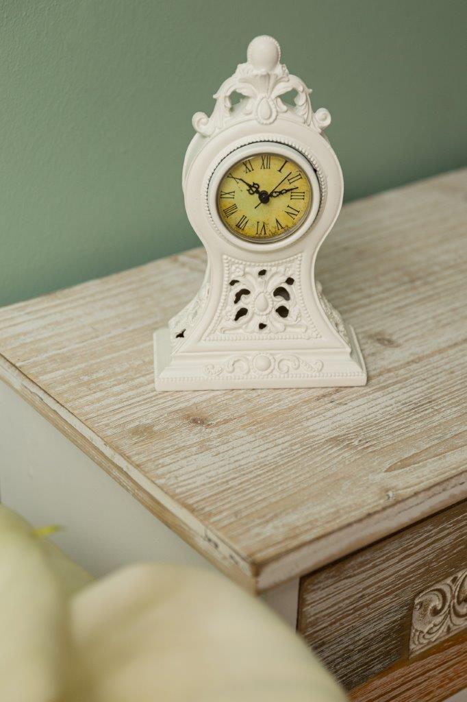 Standuhr TINKA - weiß - 21,5 cm hoch
