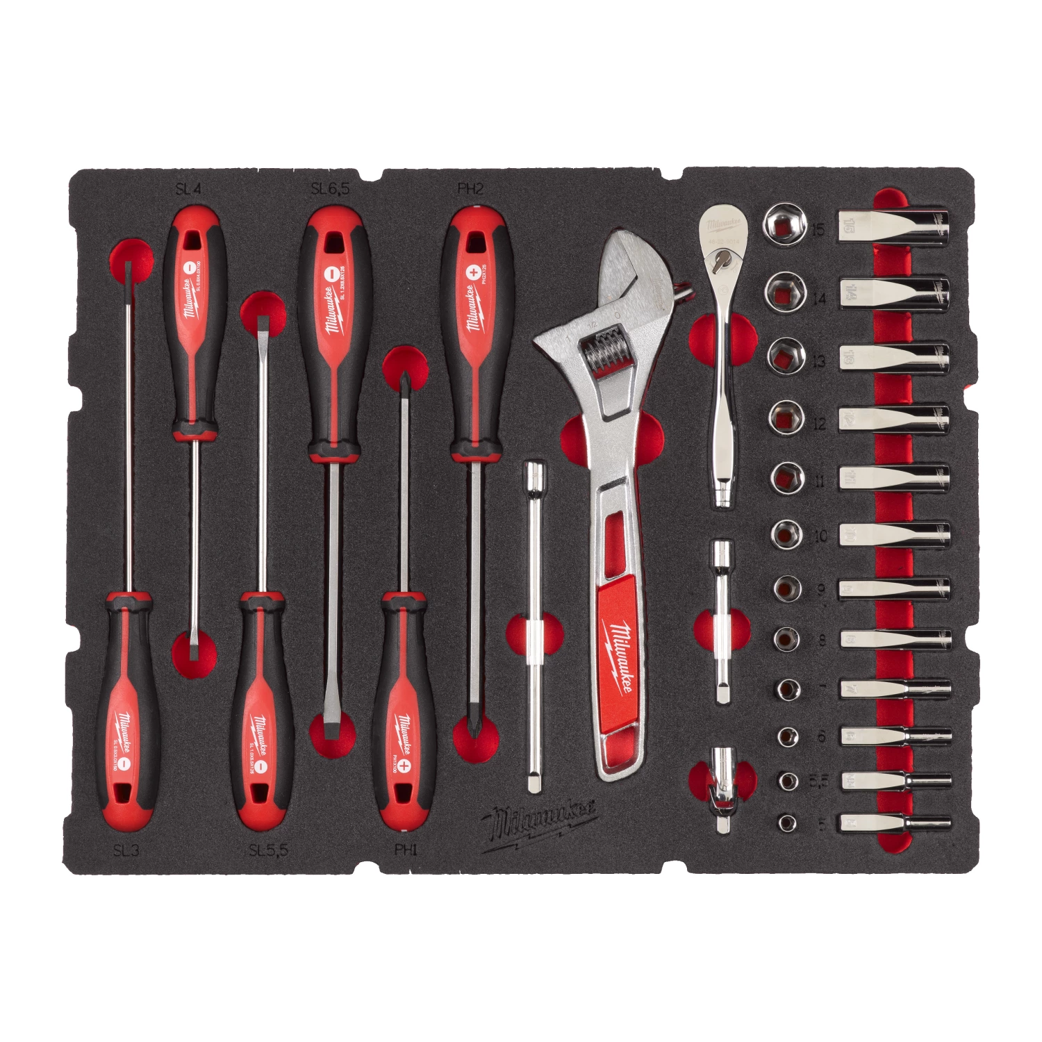 Milwaukee 4932480717 Foam Inlay doppenset 1/2'' PACKOUT™
