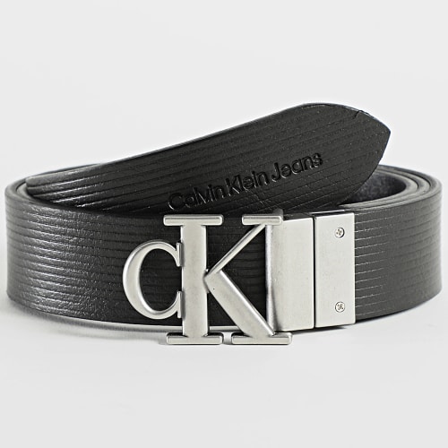 Ceinture Round Leather Text 1248 Noir