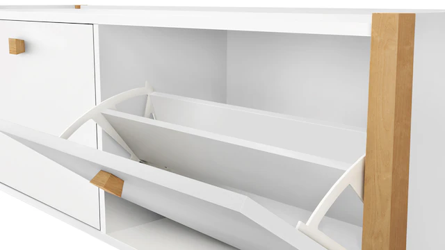 andas Schuhbank im skandinavian Design, Holzfurnier aus Eiche, FSC®