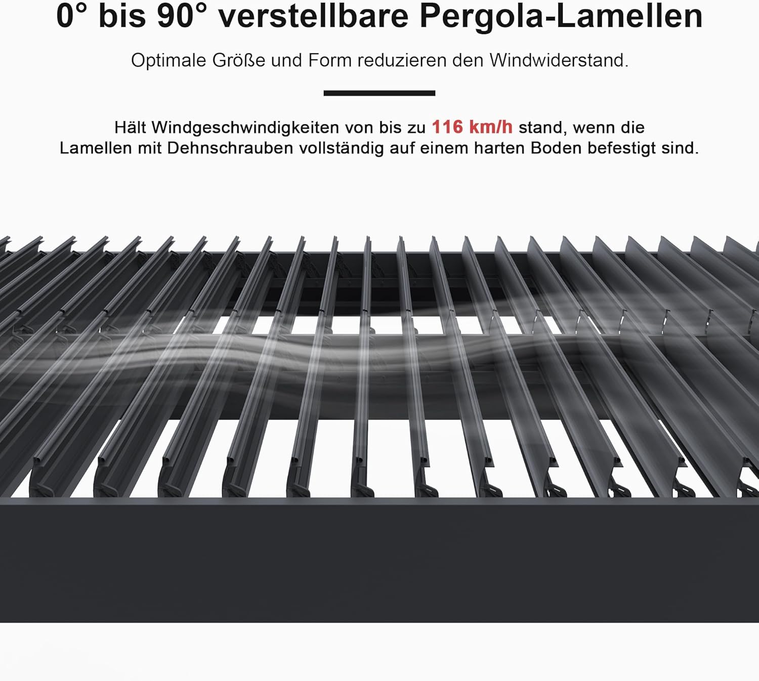 PURPLE LEAF Alu Lamellenpavillon 3.65 x 4.25 m mit 14.6 m 24 LED Kugel Lichterkette Pergola mit Verstellbaren Lamellendach Terrassenüberdachung Wasserdicht Stabil Lamellenpergola für Terrasse, Grau