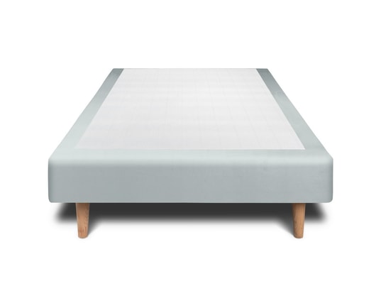 SOMMEIL DE PLOMB - Sommier  90 x 200 Sommier tapissier velours gris bleuté 90x200 h29cm