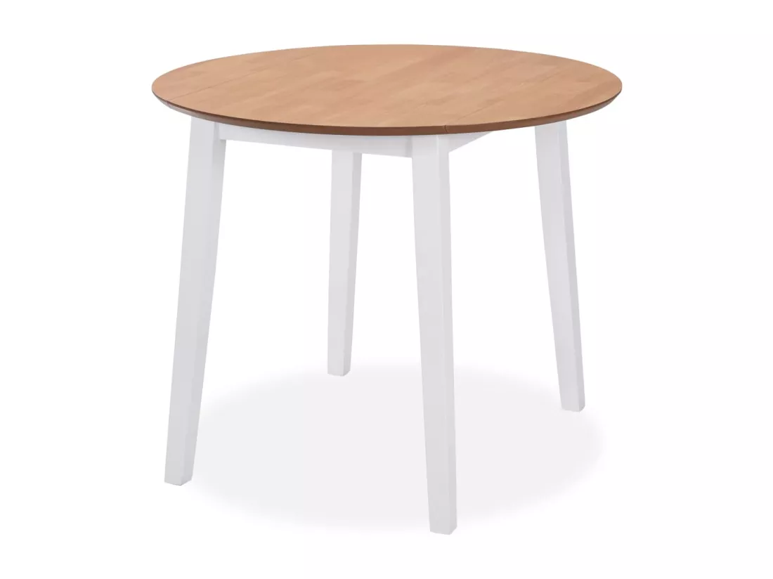 Ensemble de salle à manger 5 pcs MDF et hévéa Blanc