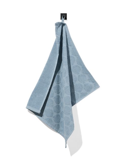 essuie-mains 50x50 coton bleu clair poissons