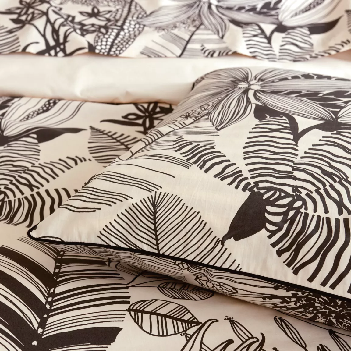 Housse de couette percale de coton (240 x 220 cm) Alba Noire