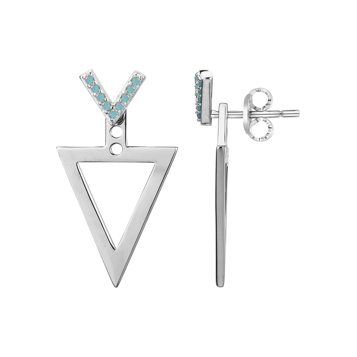 Boucles d'oreilles devant / derrière en Argent