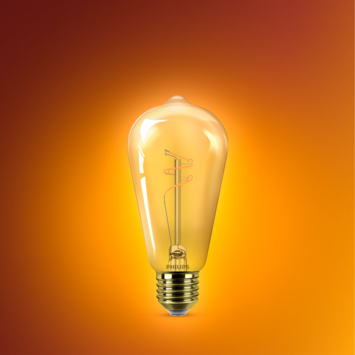 Philips LED edison E27 3,1 W filament goud spiraal dimbaar