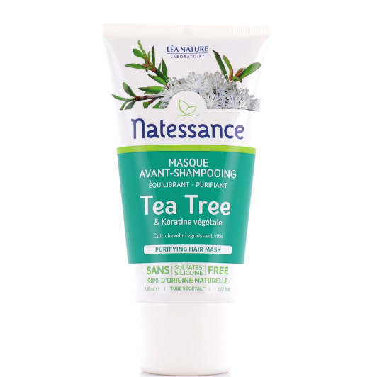 Masque avant shampooing au Tea Tree Natessance - Cuir chevelu gras