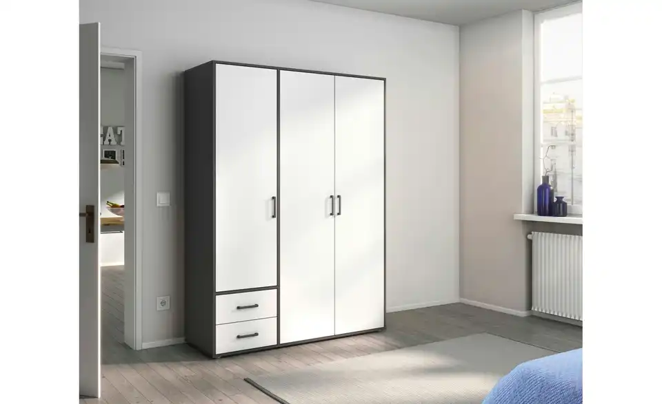 Drehtürenschrank Absetzung: Grau 140 cm 3 Stück