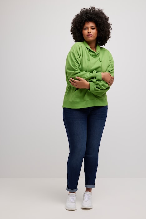 Sweatshirt, Kängurutasche, Oversized, Stehkragen, Langarm