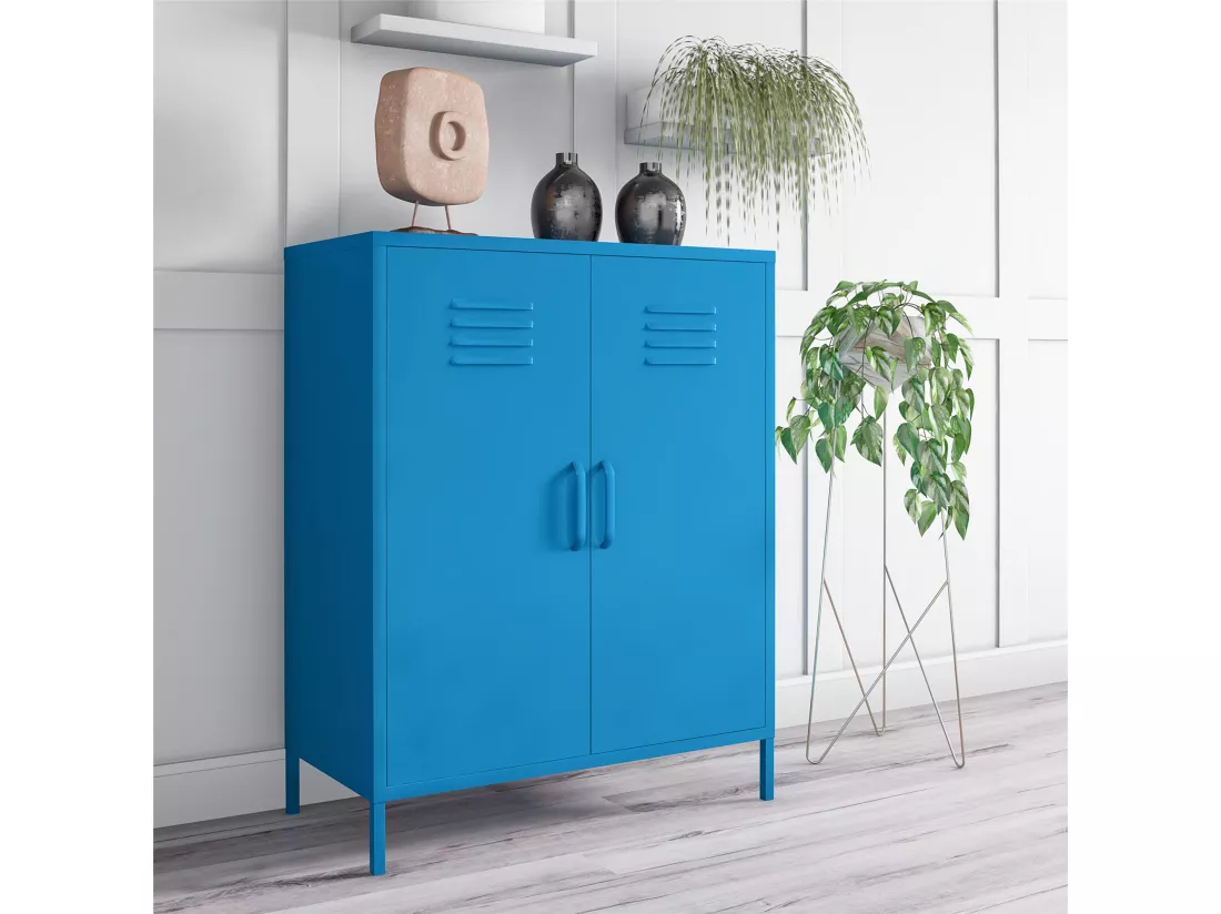 Cache | Armoire 2 portes en métal bleu