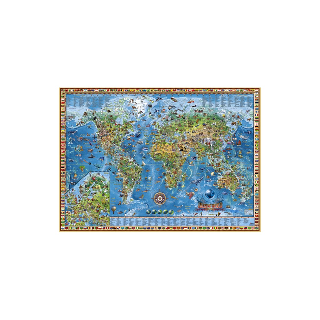 Puzzle - Map Art Amazing World de Rajko Zigic - 2000 Pièces