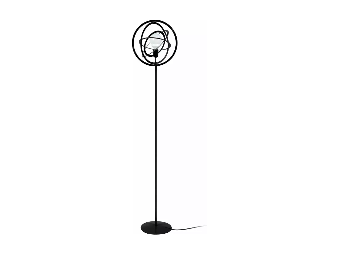 Lampadaire métal noir, 175 cm.