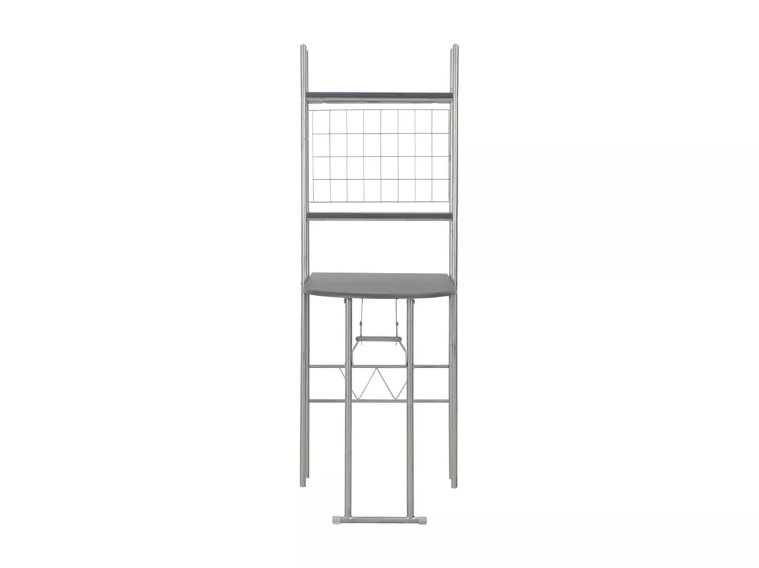 Ensemble à dîner pliant 3 pcs et étagère de rangement MDF acier