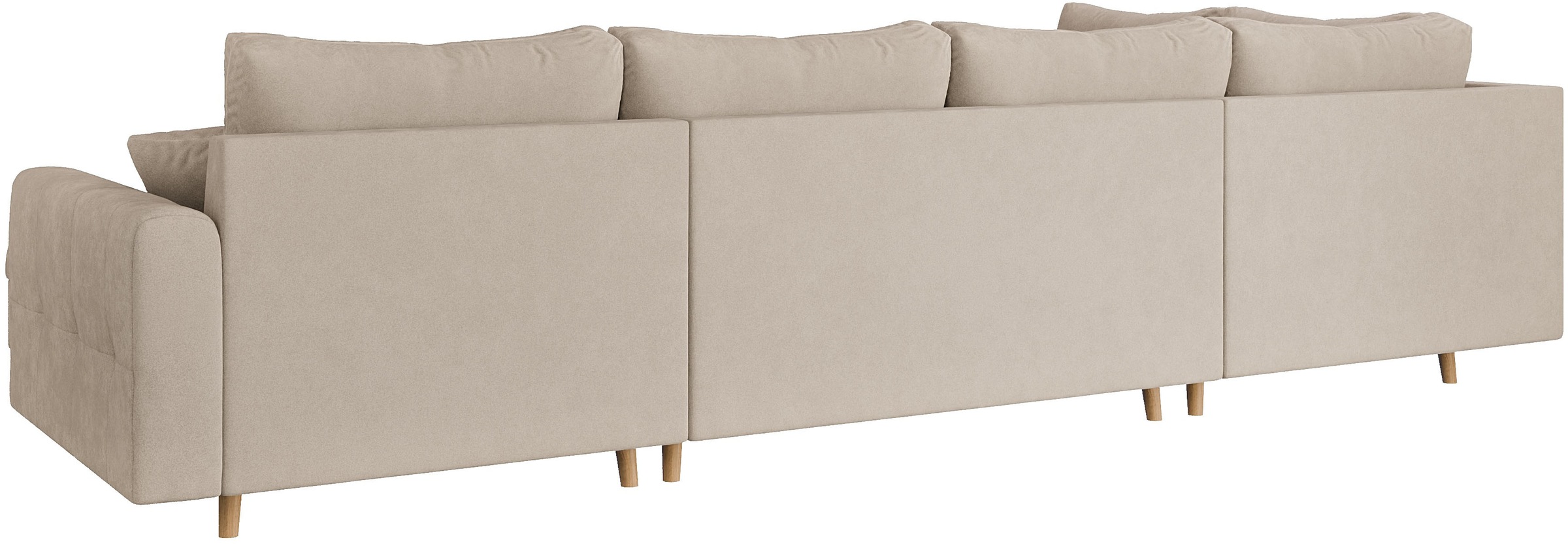 Home affaire Wohnlandschaft »CHARRE U-Form mit Ottomane, Masse B/T/H: 310/161/81 cm« feine Steppung, lose Rücken- und Zierkissen, auch in Cord und Bouclé