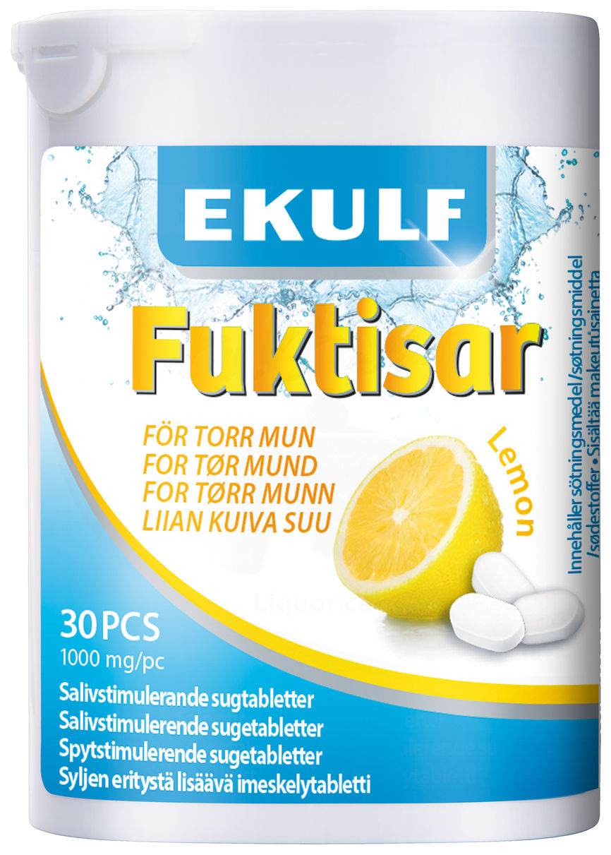 Ekulf Fuktisar sugetabletter sitron 30 stk