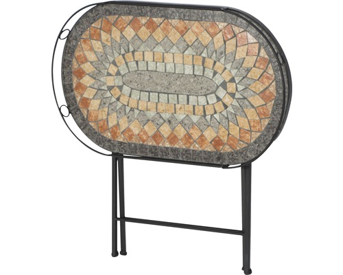 Siena Garden Prato balkontafel, steenmozaïeklook, 41x67,5x60 cm, grijs