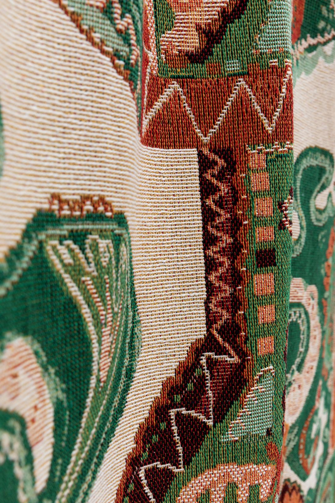 Multicolour jacquard geweven sprei met mozaïekprint (130x180)