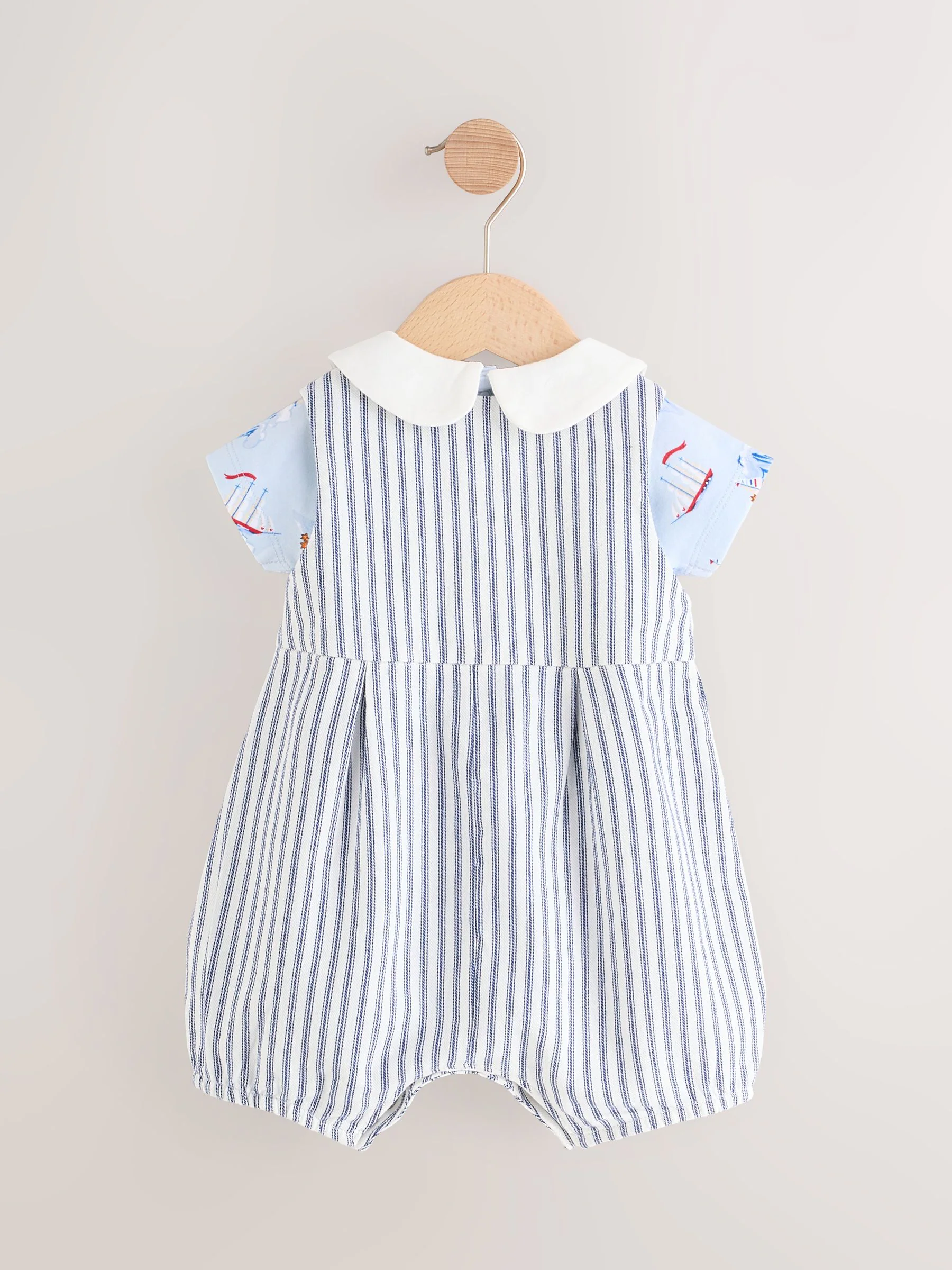 Blauw gestreept - Cath Kidston 100% katoenen Baby bretelbroek