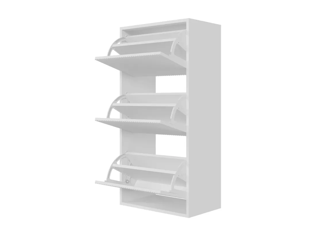 Meuble à chaussures suspendu 50x30x125 cm - blanc - VELDIO