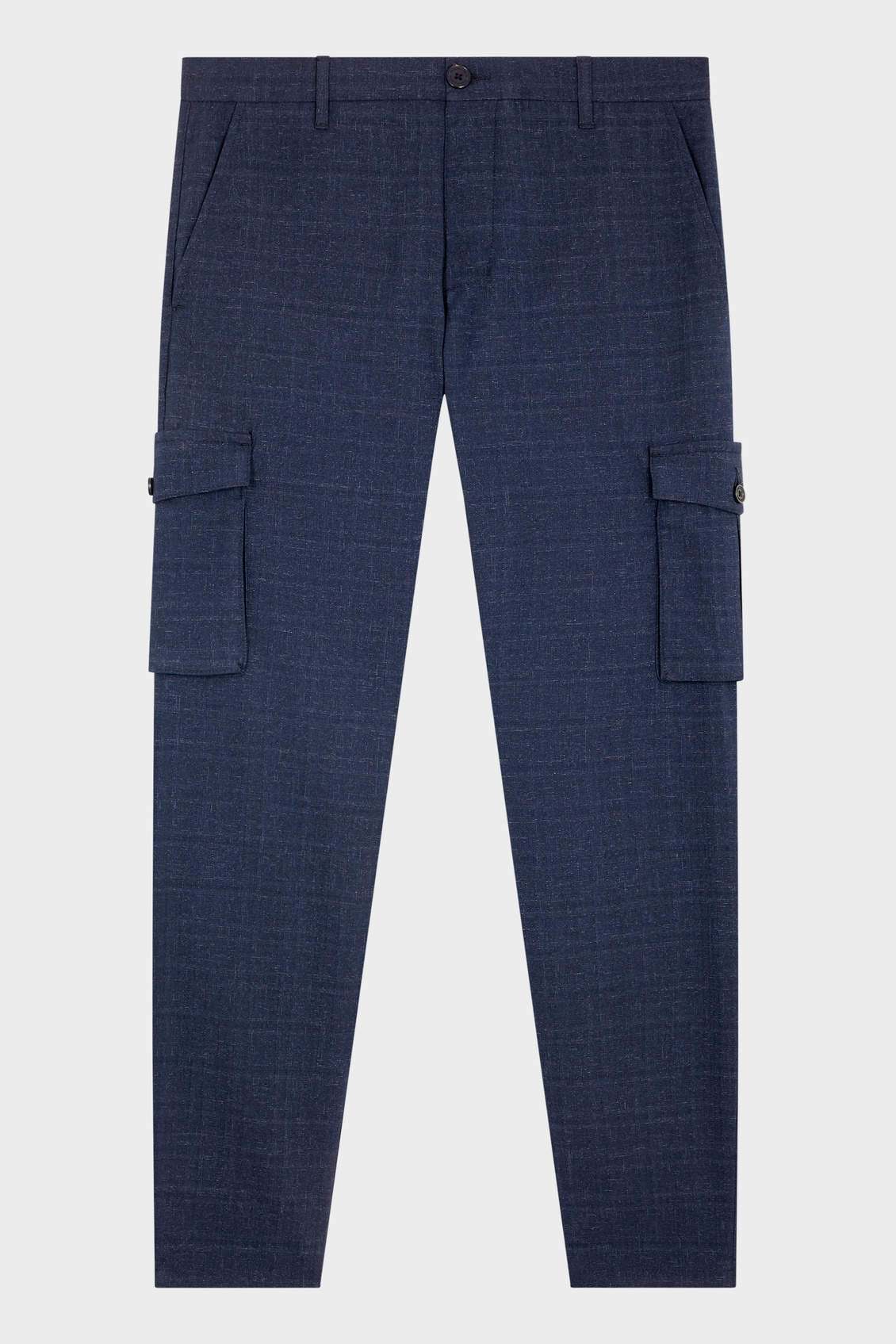 Pantalon cargo skinny uni bleu indigo