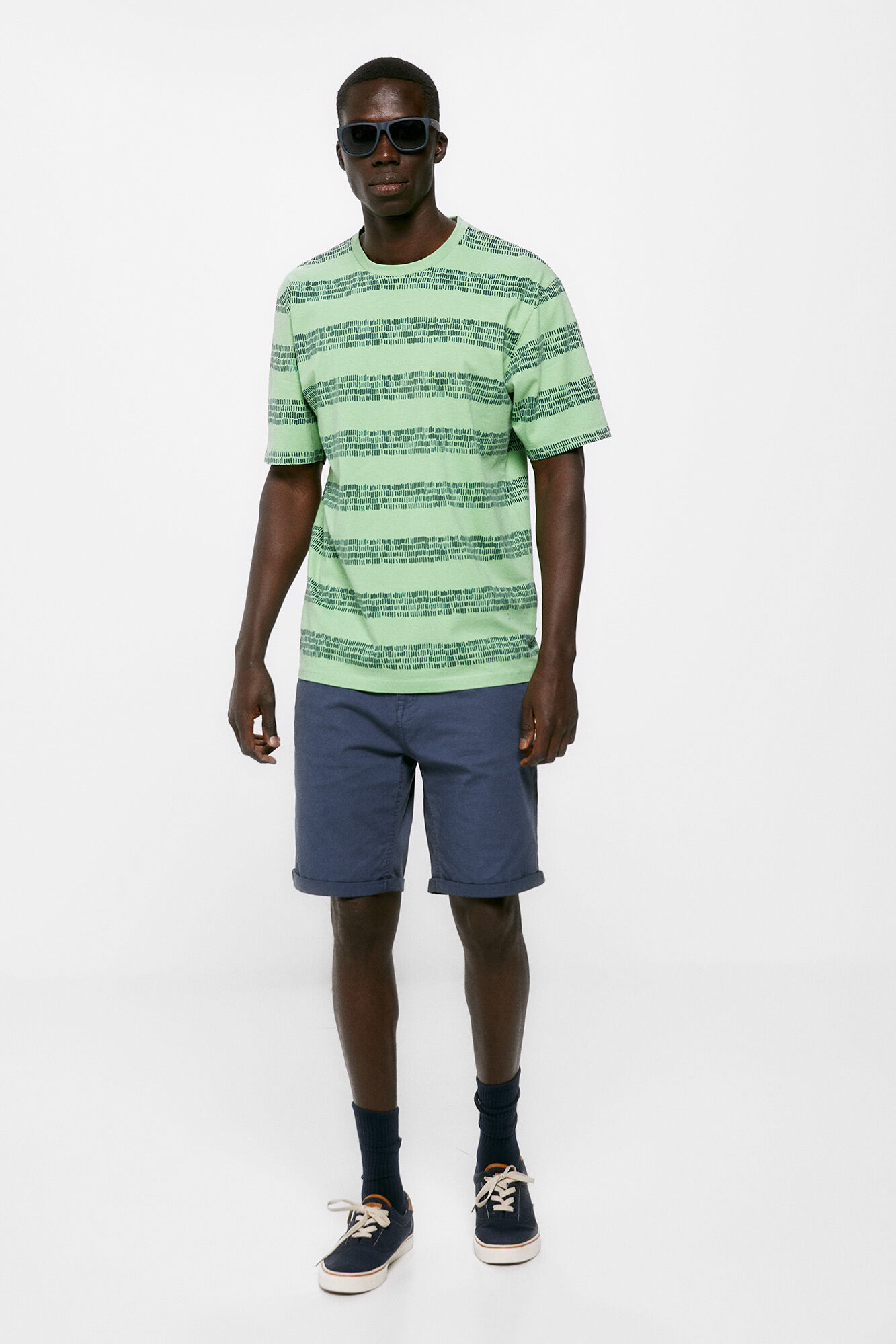 Camiseta Raya texturizada - verde
