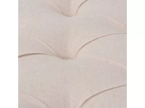 Banc Lin Bois massif 150 x 40 x 48 cm Blanc crème