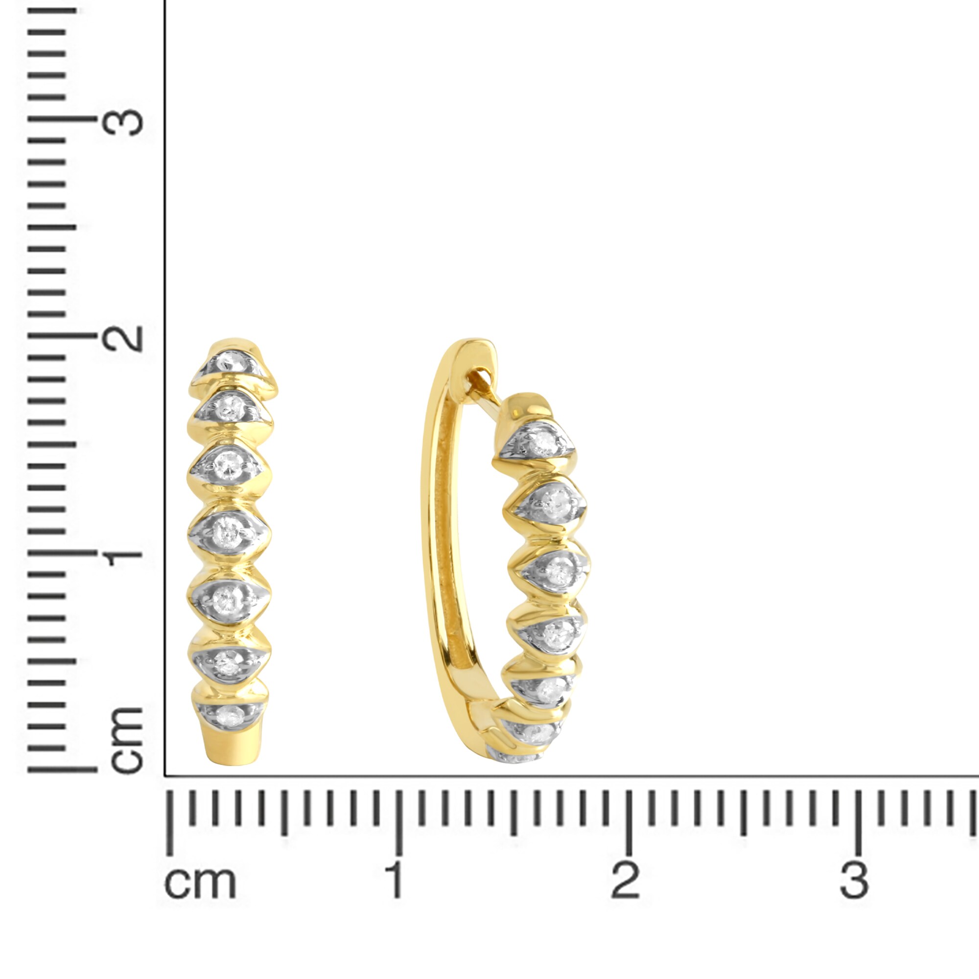Diamonds by Ellen K. Ohrringe Gold 375 zweifarbig mit 14x Diamant zus. 0,10ct.