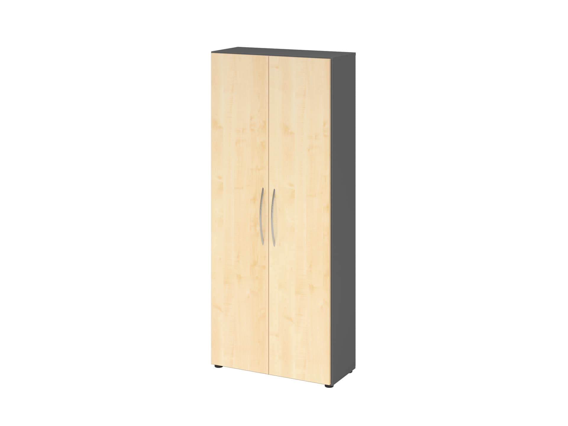 Aktenschrank 80 x 188 cm Graphit/ Ahorn