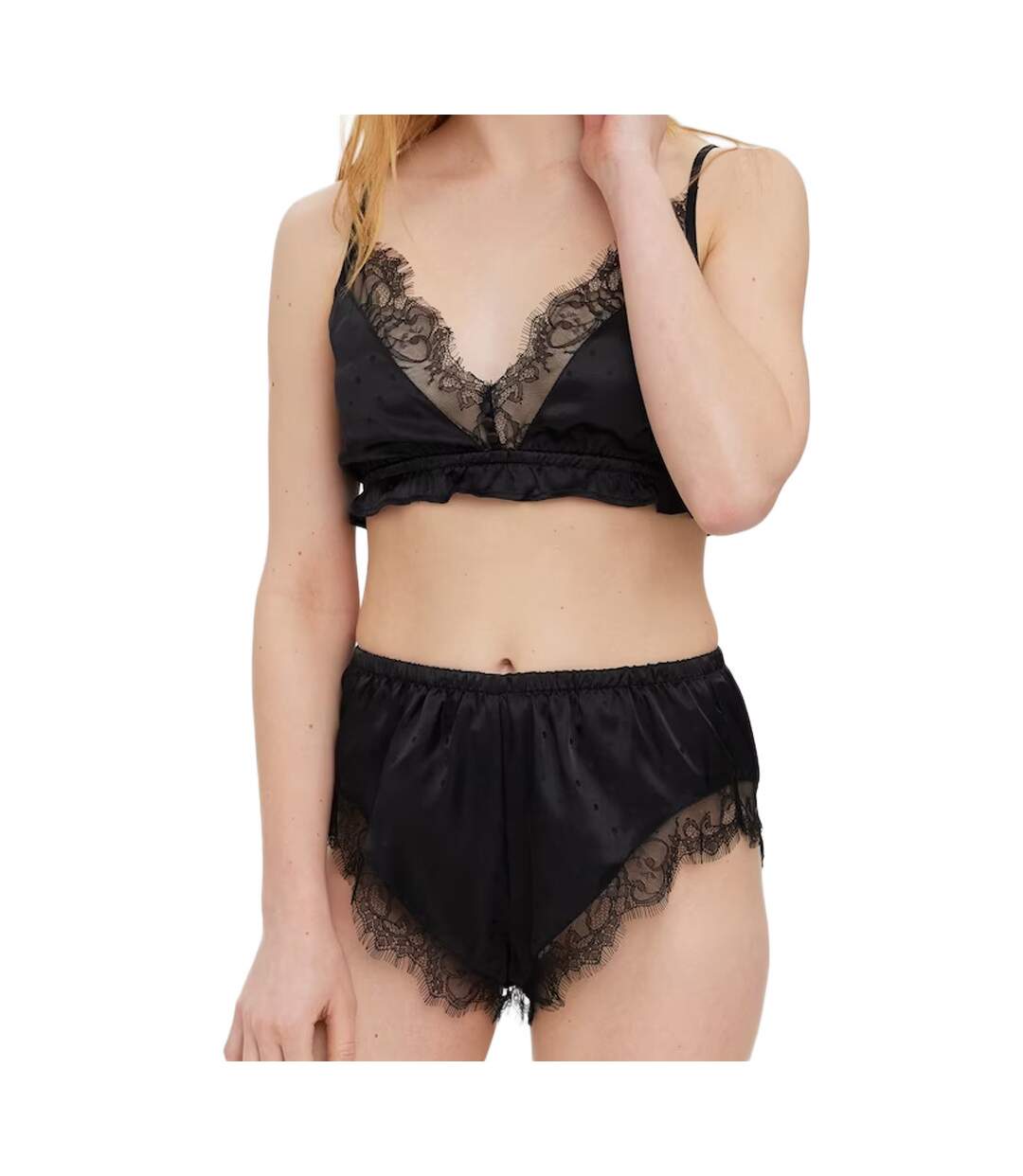 Pyjama Noir en dentelle Femme Vero Moda Anneli