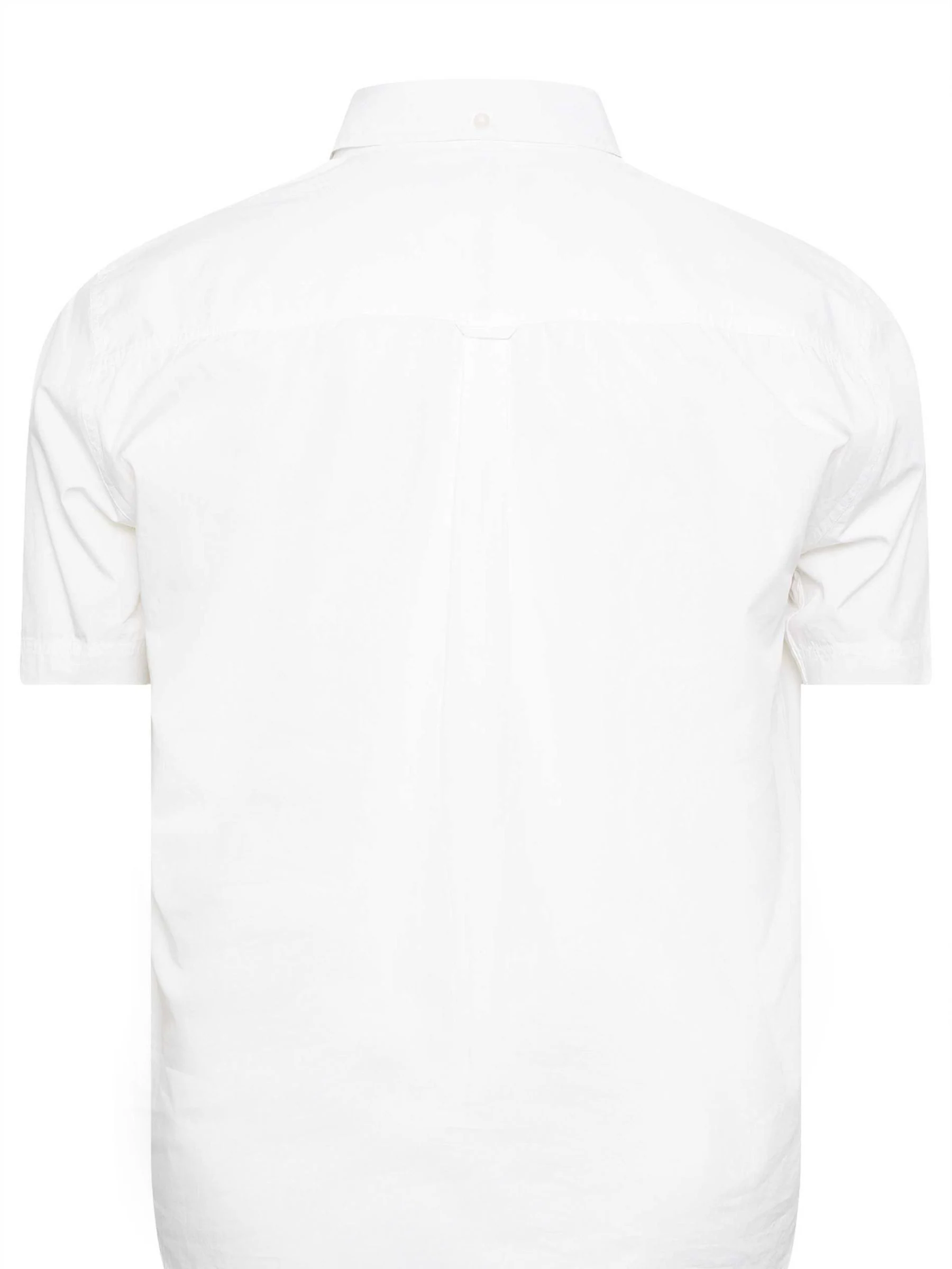 Wit - BadRhino Big & Tall overhemd met korte mouwen van 100% katoenpoplin