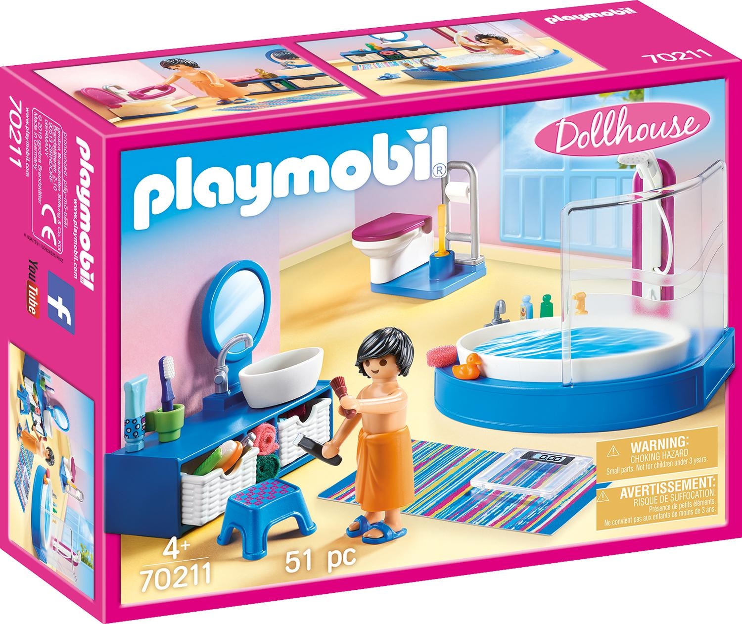 Playmobil® Konstruktions-Spielset »Badezimmer (70211), Dollhouse« Made in Germany