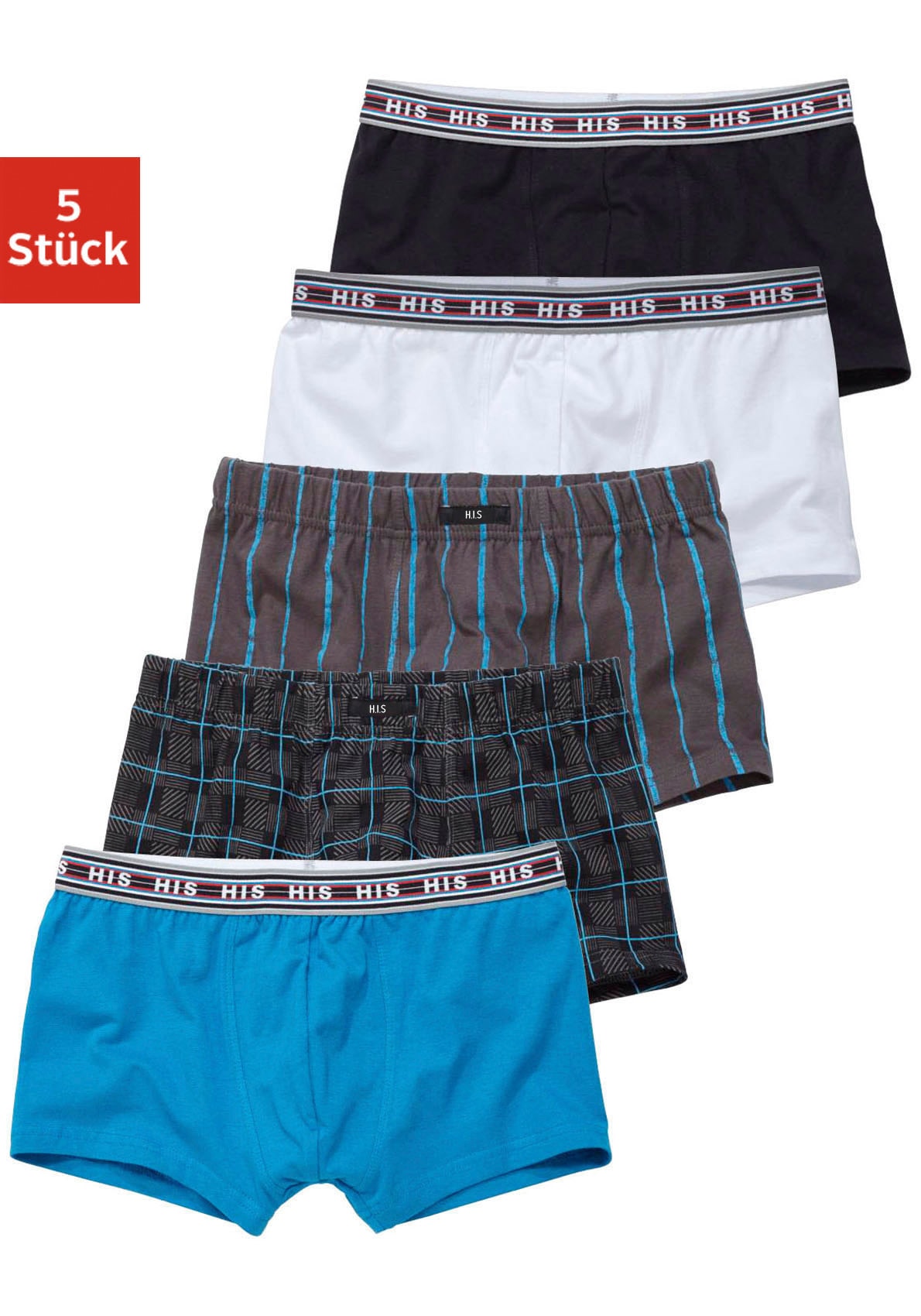 H.I.S Boxer »Boxershorts für Jungen«, 5 Stk. in unterschiedlichen Designs