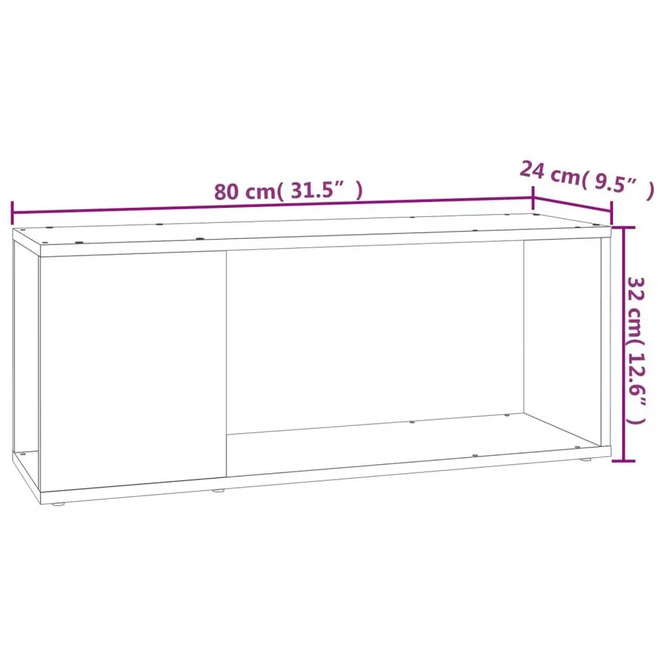 vidaXL - Tv-meubel - Wit - Bewerkt hout - 80 x 24 x 32 cm