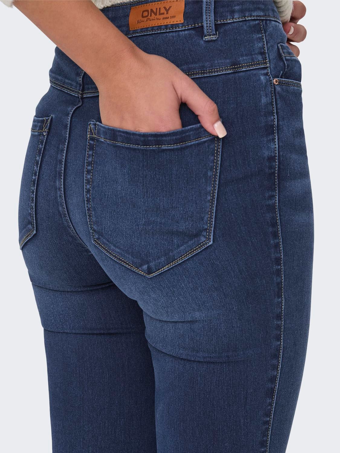 ONLROYAL Hohe Taille Ausgestellt Jeans Dark Blue Denim