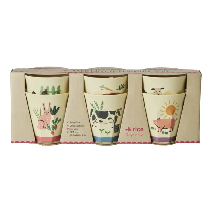 Rice Gobelets Farm prints - Set de 6