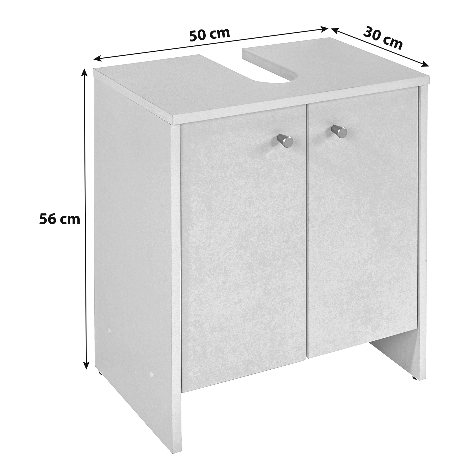 Waschbeckenunterschrank - weiß - 50 cm breit