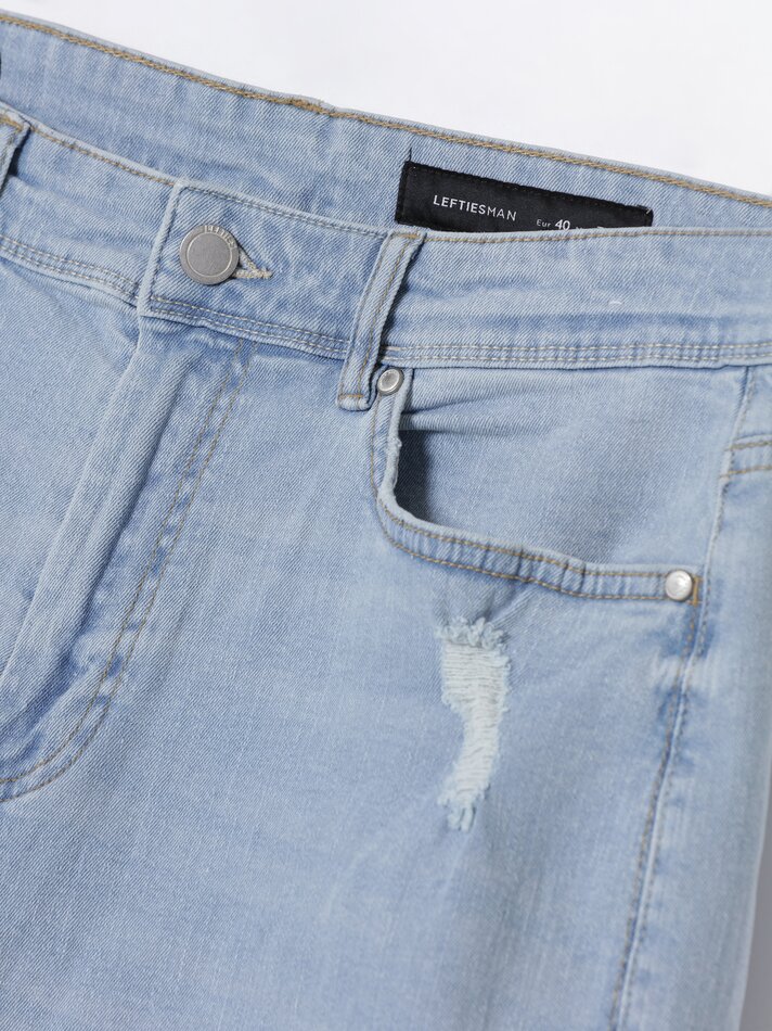 Shorts jeans slim fit - Azul claro