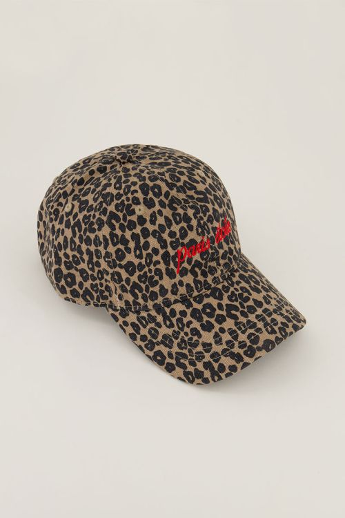 Bruine pet Paris étoile met panterprint