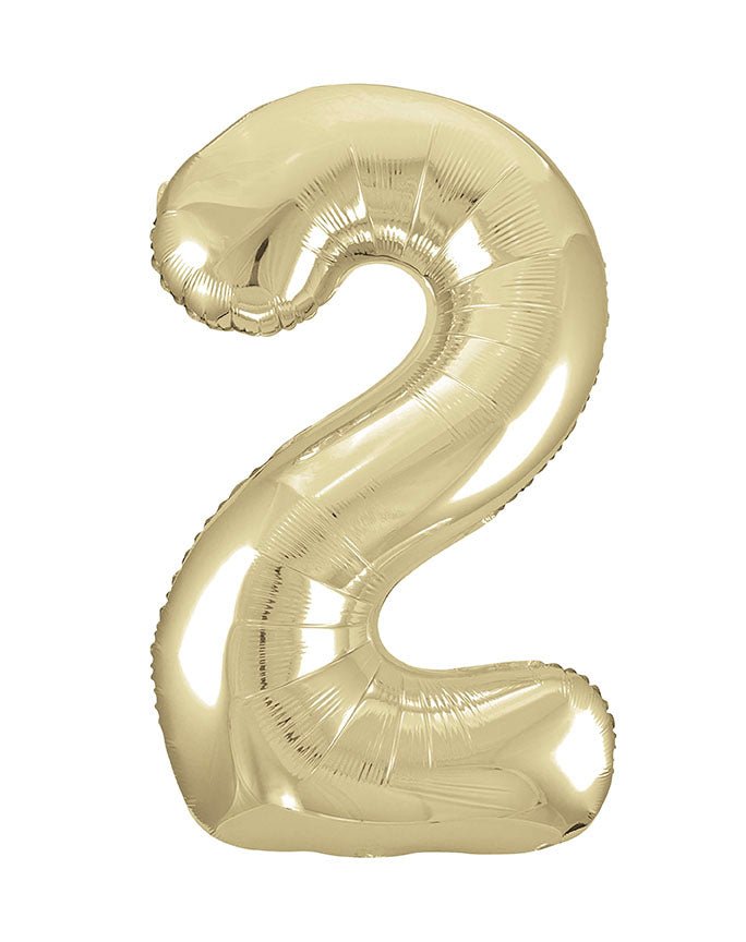 2 Jaar Cijfer Ballon Goud Glans Leeg 86cm