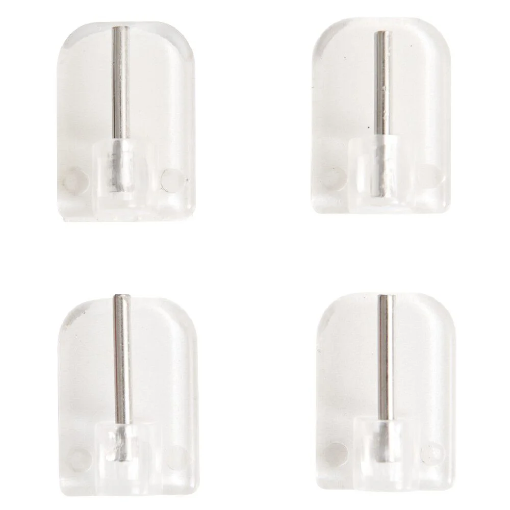 Support de tringle adhésif plastique transparent x4