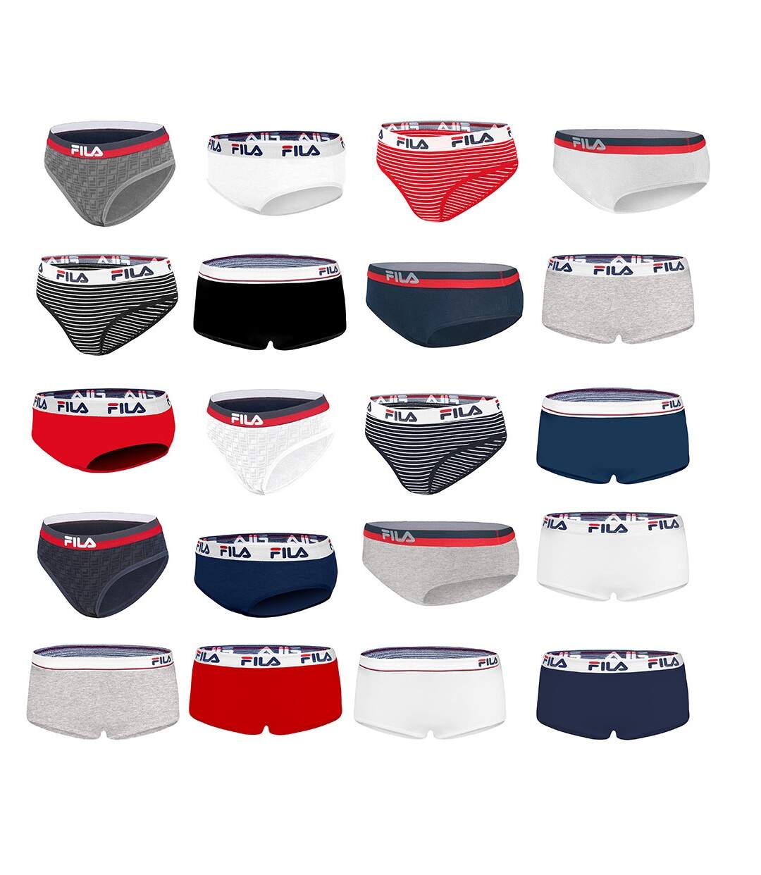 Boxer Shorty Femme Licence Sport compatible Fila Collection-Assortiment modèles photos selon arrivages- Pack de 6 Boxers Surprise