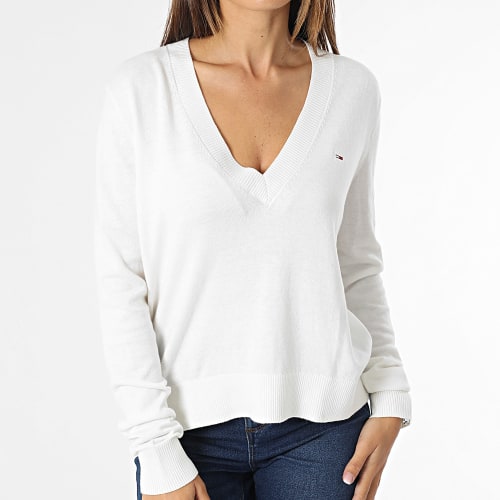 Pull Col V Femme Essential 6535 Beige Clair
