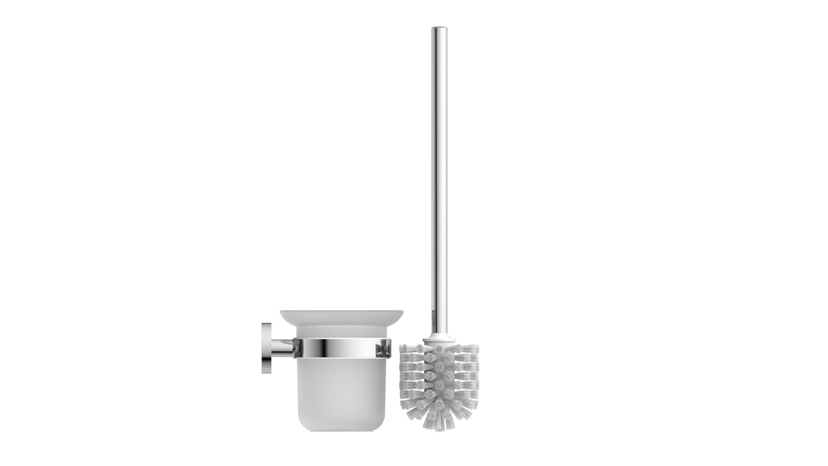 Schutte London toiletborstel met wandhouder chroom