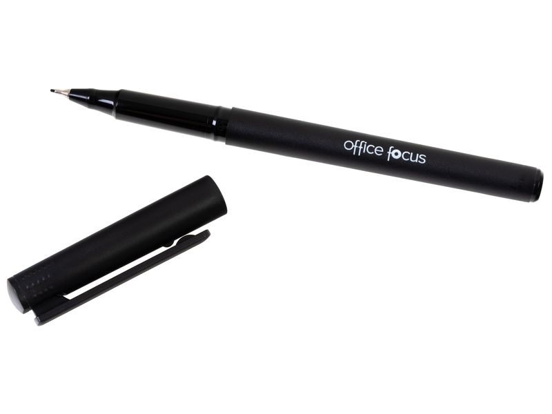 office focus Fineliner Office Focus Schwarz, 12 Stück Tintenfeinschreiber mit Strichstärke F